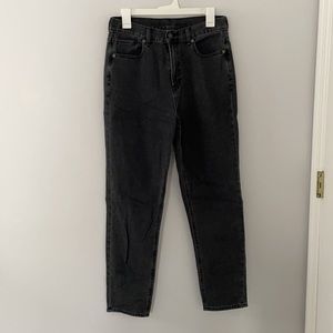 American Eagle Black Denim Straight Leg Mom Jeans, Size 8